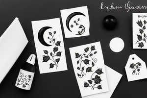 small ivy with moon tattoo idea
