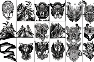 Mountain with ram tattoo idea