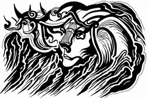 Mountain with ram tattoo idea