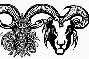Ram on mountain tattoo idea