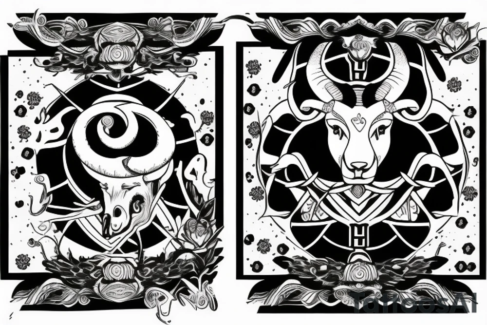 Ram on mountain tattoo idea