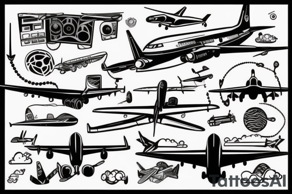 airplane control panel tattoo idea