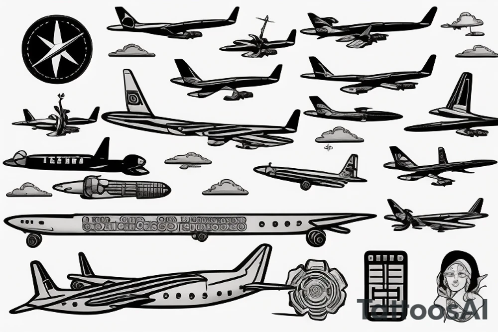 airplane control panel tattoo idea
