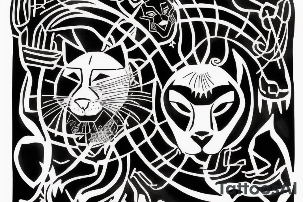 ONE little black panther, designed realistic like the animal, showing full body sitting and holding a shepherd's crook with a single hook in between its legs.

Design: realistic, like the animal facing forward tattoo idea