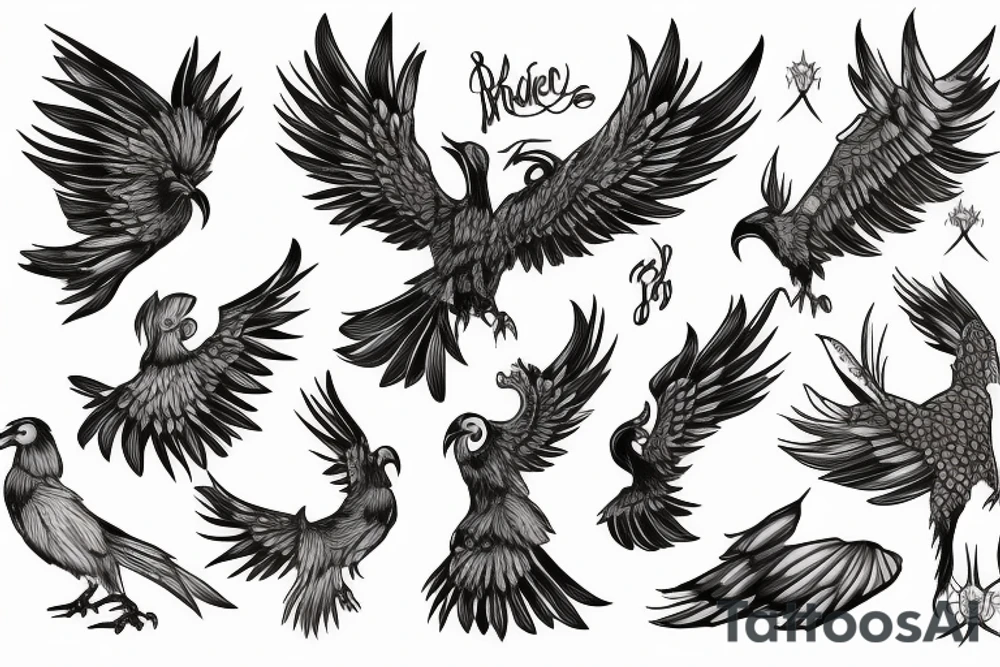 Pheonix with ram tattoo idea