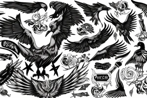 Pheonix with ram tattoo idea