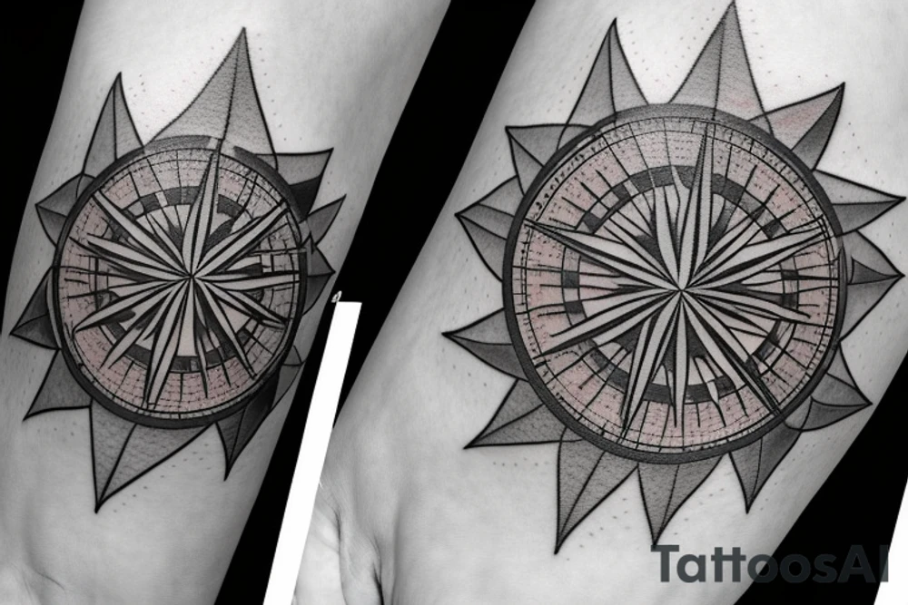 Ram mountain pheonix compass arrow tattoo idea