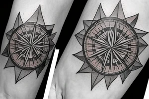 Ram mountain pheonix compass arrow tattoo idea
