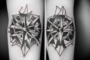 Ram mountain pheonix compass arrow tattoo idea