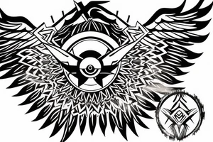 Ram mountain pheonix compass arrow tattoo idea
