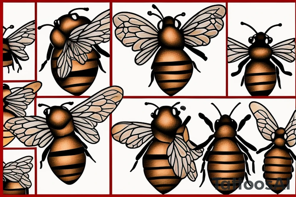 three bees tattoo idea