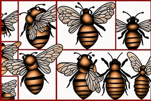 three bees tattoo idea