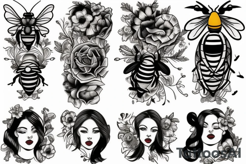 three bees tattoo idea