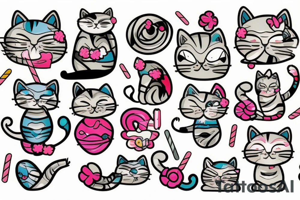 Candy cat tattoo idea