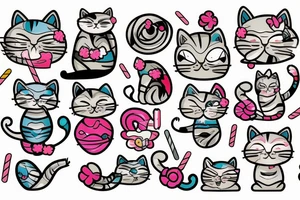 Candy cat tattoo idea