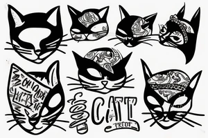 Cat wearing a ski mask tattoo idea