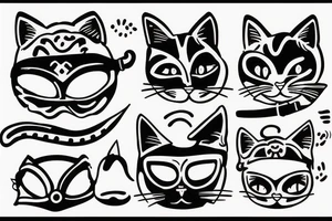 Cat wearing a ski mask tattoo idea