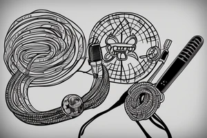 Microphone with cord turning into pulse. Incorporate CN tower and Philippine cultures tattoo idea