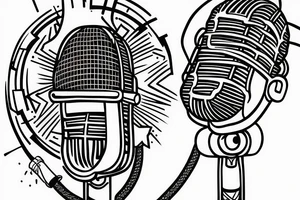 Microphone with cord turning into pulse. Incorporate CN tower and Philippine cultures tattoo idea