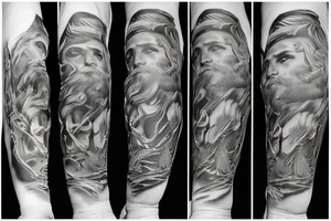 Realism arm sleeve of Zeus tattoo idea