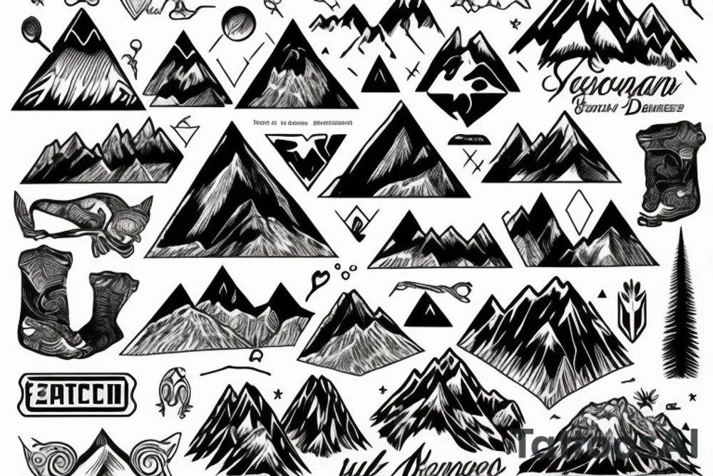 A mountain with the last name Escarcega tattoo idea