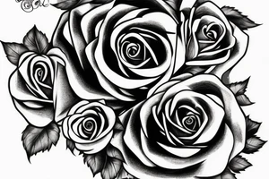 A rose with the name Escarcega tattoo idea