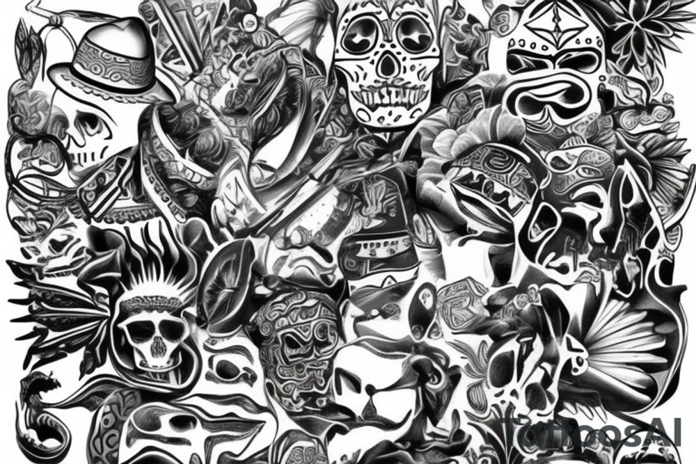 Mexicas art tattoo idea