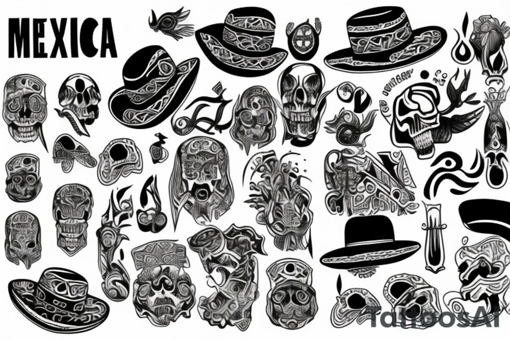 Mexicas art refined tattoo idea