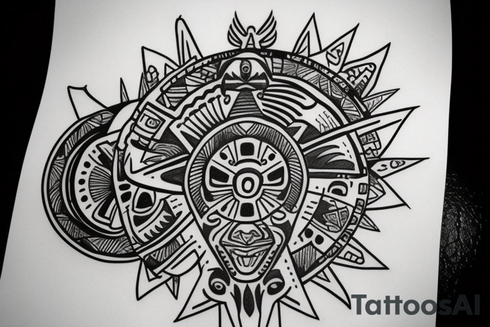 Aztec art tattoo idea