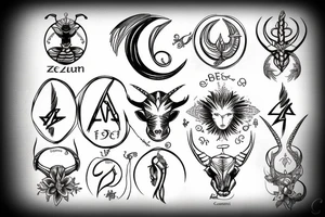 zodiac sign capricorn moon sign aquarius and ascendant scorpio tattoo idea