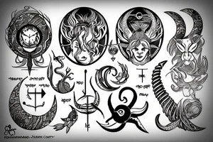 zodiac sign capricorn moon sign aquarius and ascendant scorpio tattoo idea