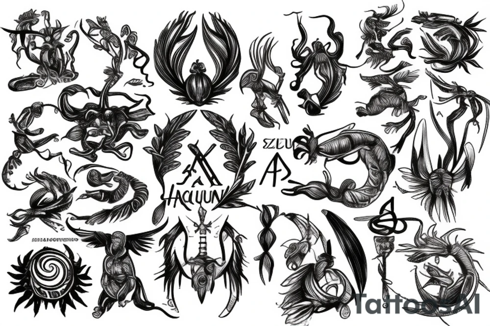 zodiac sign  aquarius and ascendant scorpio tattoo idea