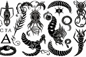 zodiac sign  aquarius and ascendant scorpio tattoo idea