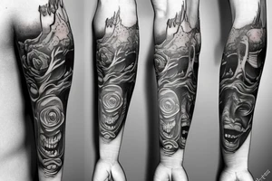 The word BARTEE inside of my forearm tattoo idea