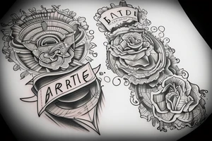 The word BARTEE inside of my forearm tattoo idea