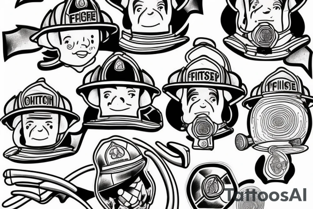 firefighter with family tattoo idea