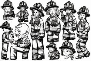 firefighter with family tattoo idea