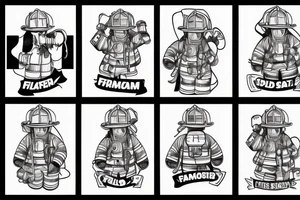 firefighter sport and two children tattoo idea