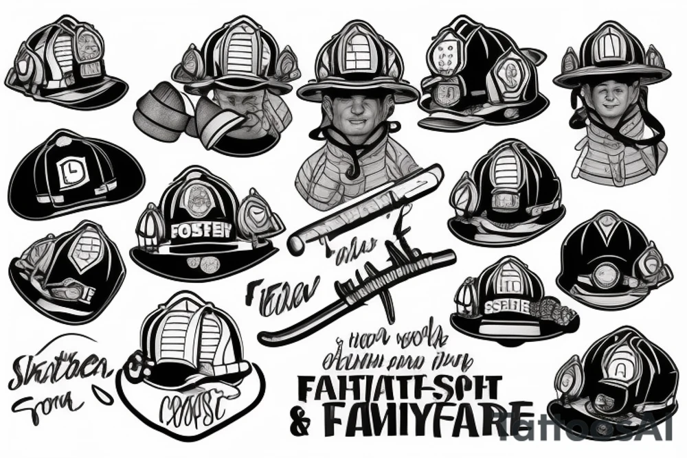 firefighter, sport, family tattoo idea