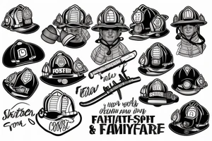 firefighter, sport, family tattoo idea