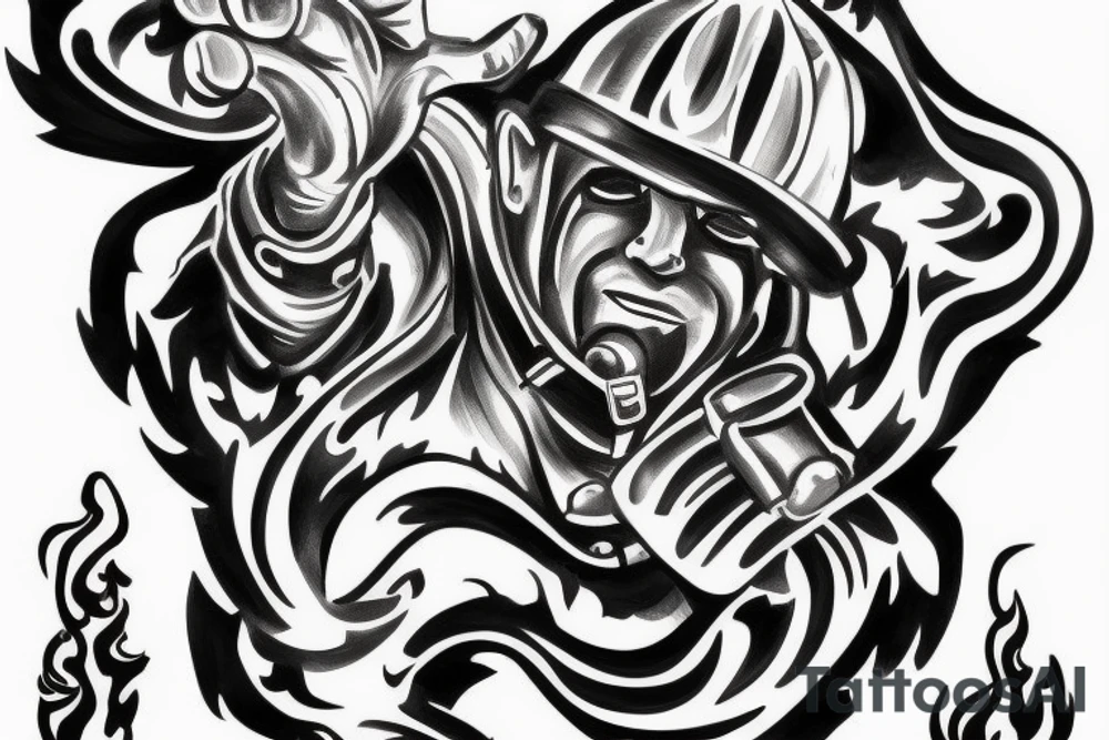 Czech firefighter, fire sport tattoo idea