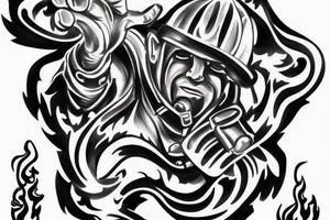 Czech firefighter, fire sport tattoo idea