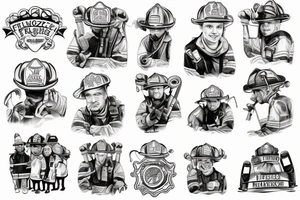 Czech firefighter family tattoo idea