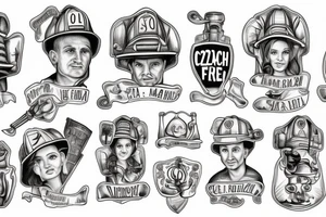 Czech firefighter family tattoo idea