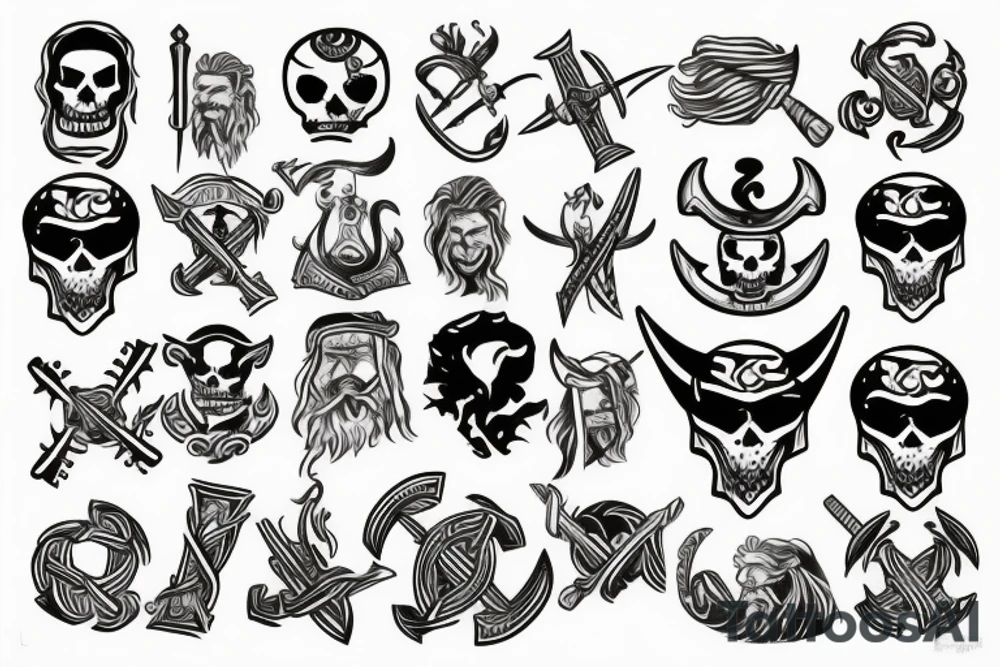 Viking pirate flag tattoo idea