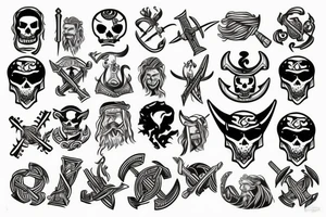 Viking pirate flag tattoo idea