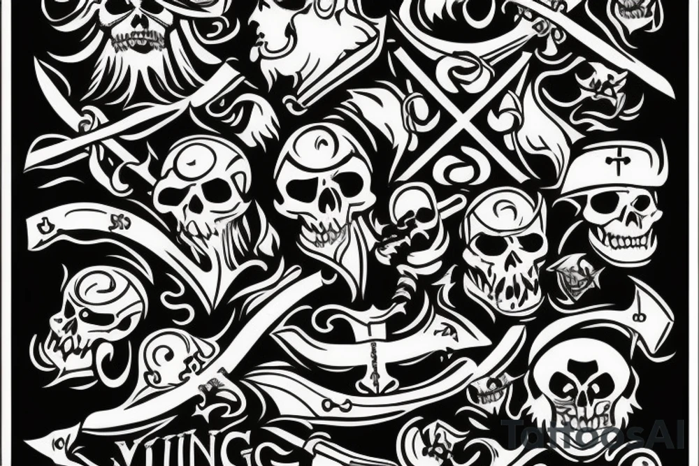 Viking pirate flag tattoo idea