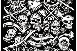 Viking pirate flag tattoo idea