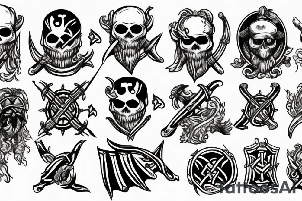 Viking pirate flag tattoo idea