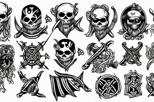 Viking pirate flag tattoo idea